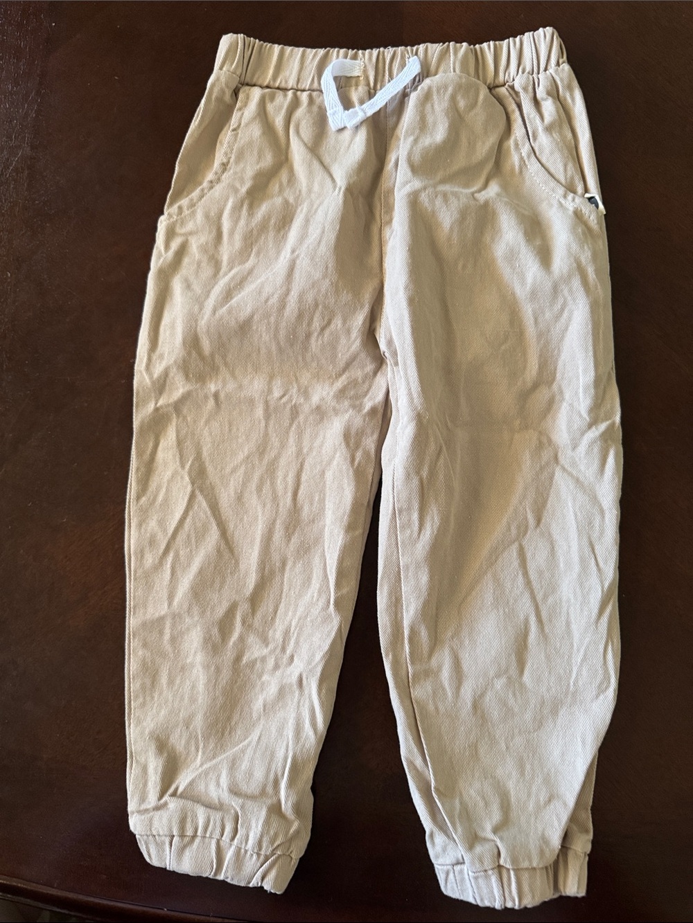 Beige Jogger with Elastic Waist